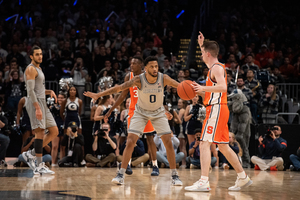 Syracuse suffered a 10-point defeat against Georgetown last year where Jahvon Blair (pictured, No. 0) scored nine points in 17 minutes. 